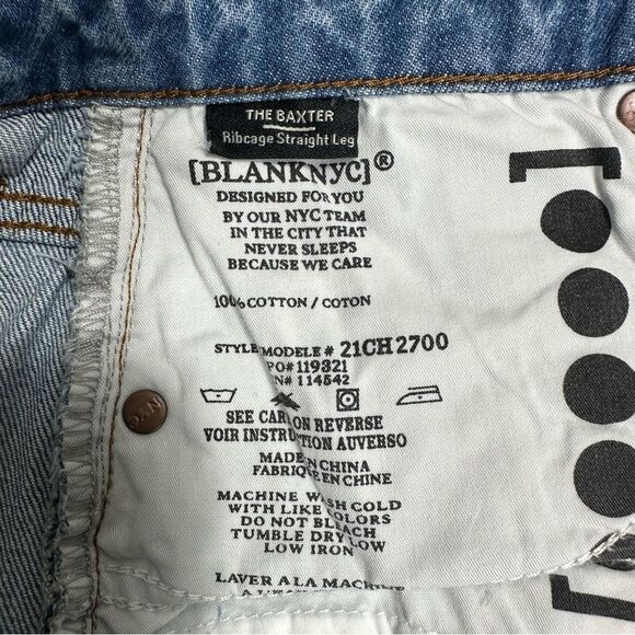 Blank NYC Womens Jeans 30 The Baxter Ribcage Straight Leg High Rise Button Fly - Picture 10 of 14